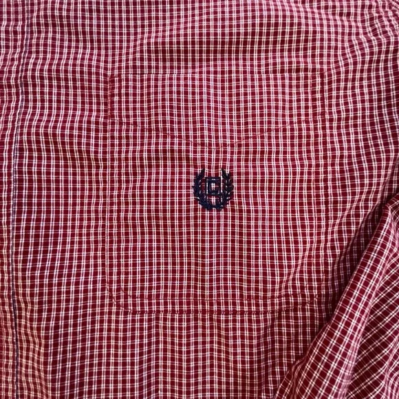 Chaps Mens Red Checkered Long Sleeve Button Down Shirt Easy Care Size XL White - Picture 4 of 6